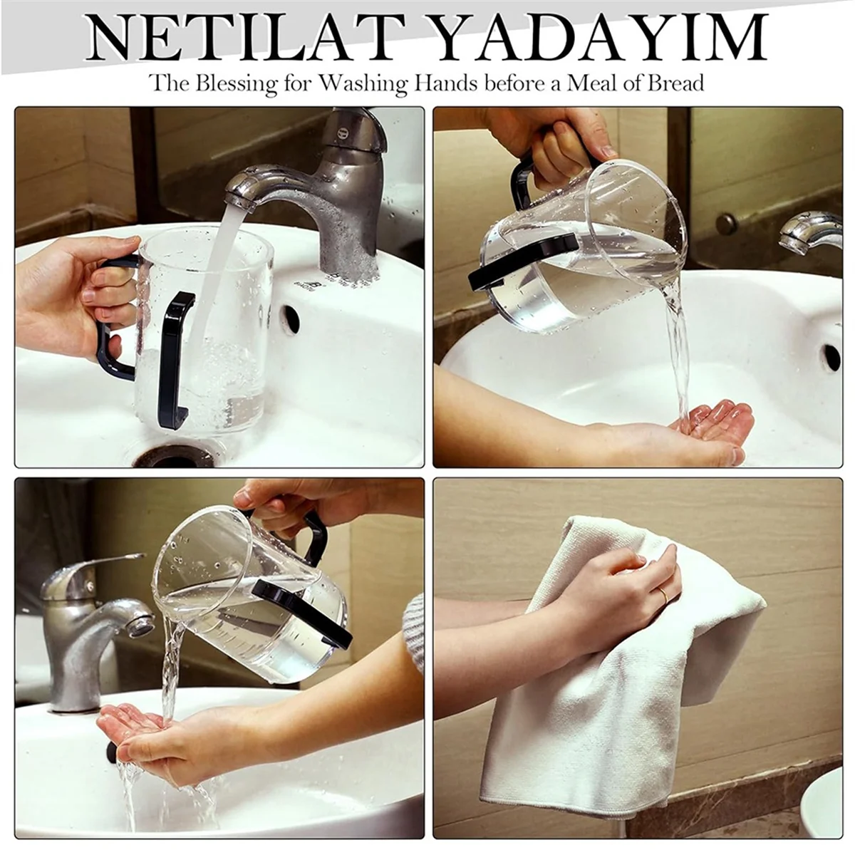 Acrylic Hand Washing Cup with Dual Handles
