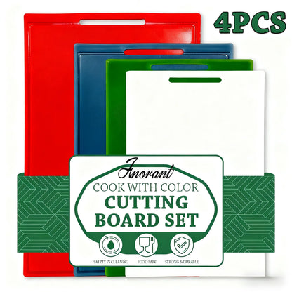 COOK WITH COLOR with Easy Grip Handle Non-Slip Cutting Board Set