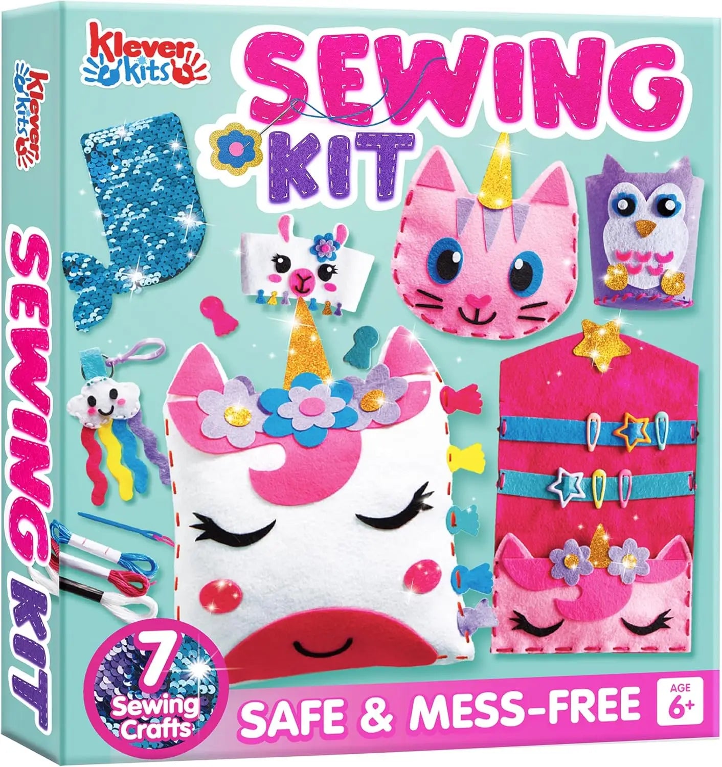 7 Sewing Projects My First Kids Sewing Kit-Unicorn and Mermaid
