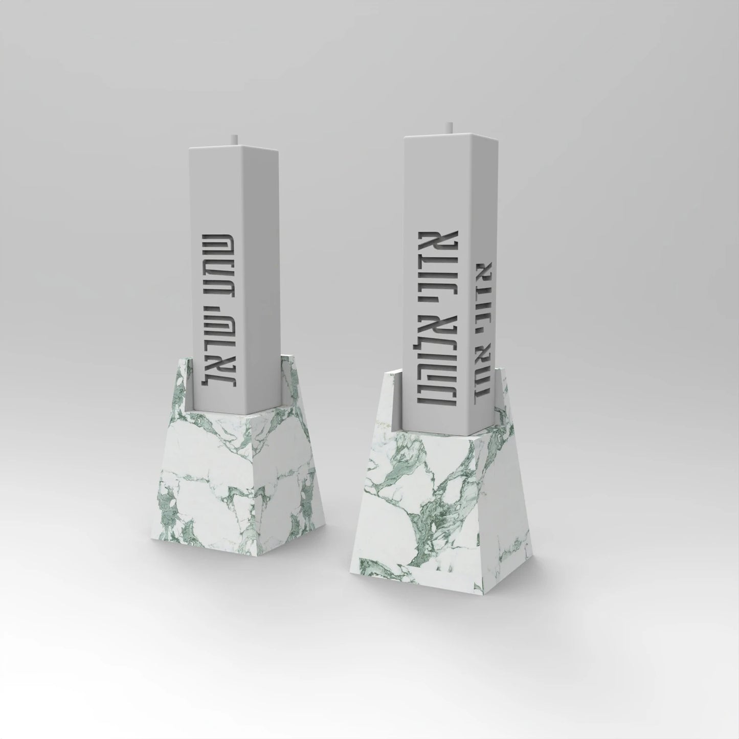 Reusable Silicone Mold with Hebrew Shalom Chai Candle and a Creative Candle Base  for Jewish Holiday,