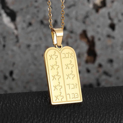 Stainless Steel Hamsa Hands of Fatima Hebrew Blessing Star of David Necklace