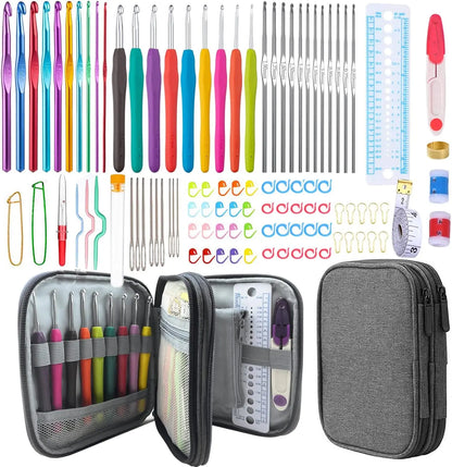 102pcs Complete Crochet Kit with Ergonomic Needles for Arthritic Hands, for Beginners & Experienced Crocheters