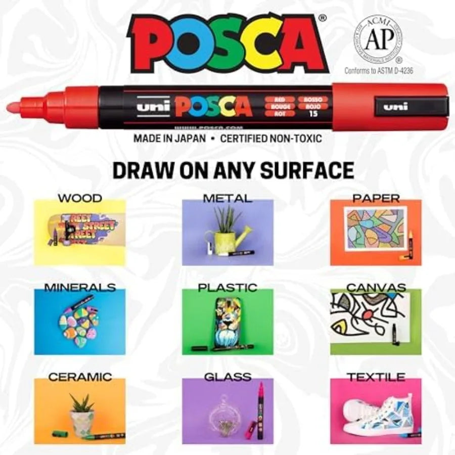 Acrylic Paint Markers with Reversible Tips