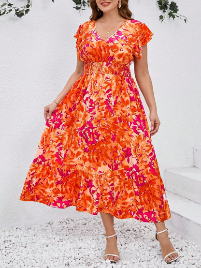 Plus Size  Floral Print Boho Sundress
