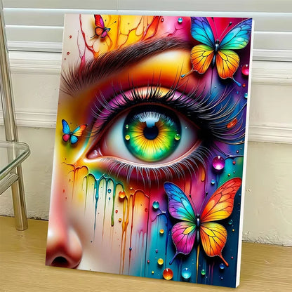 Canvas Eye Portrait Acylic Paint By Numbers