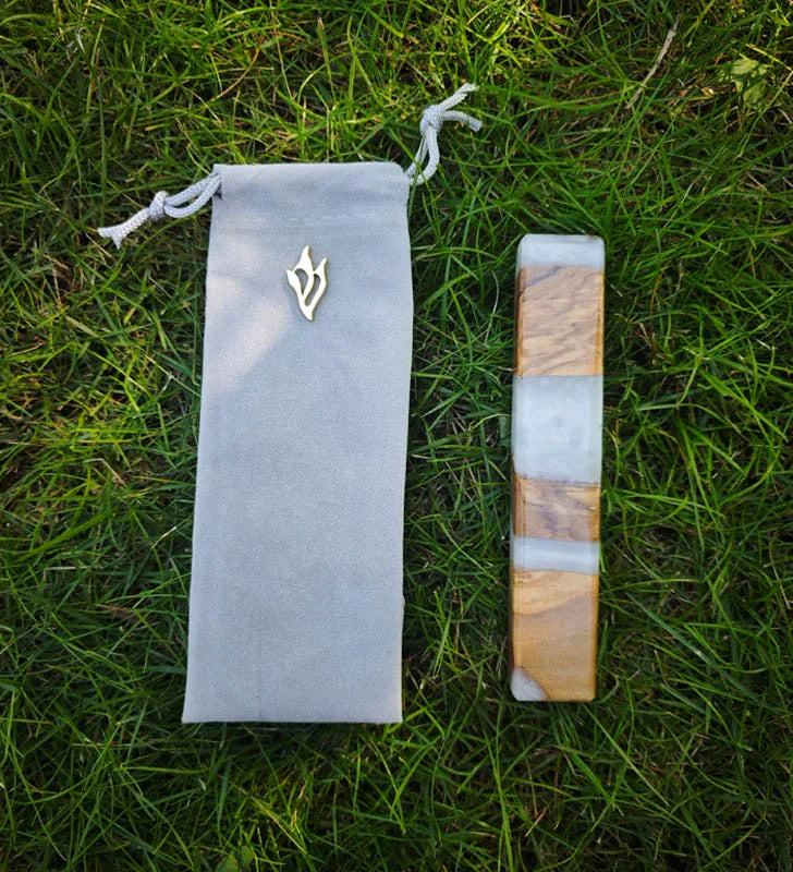 4inch Scroll Handcrafted Resin Olive Wood Mezuzah
