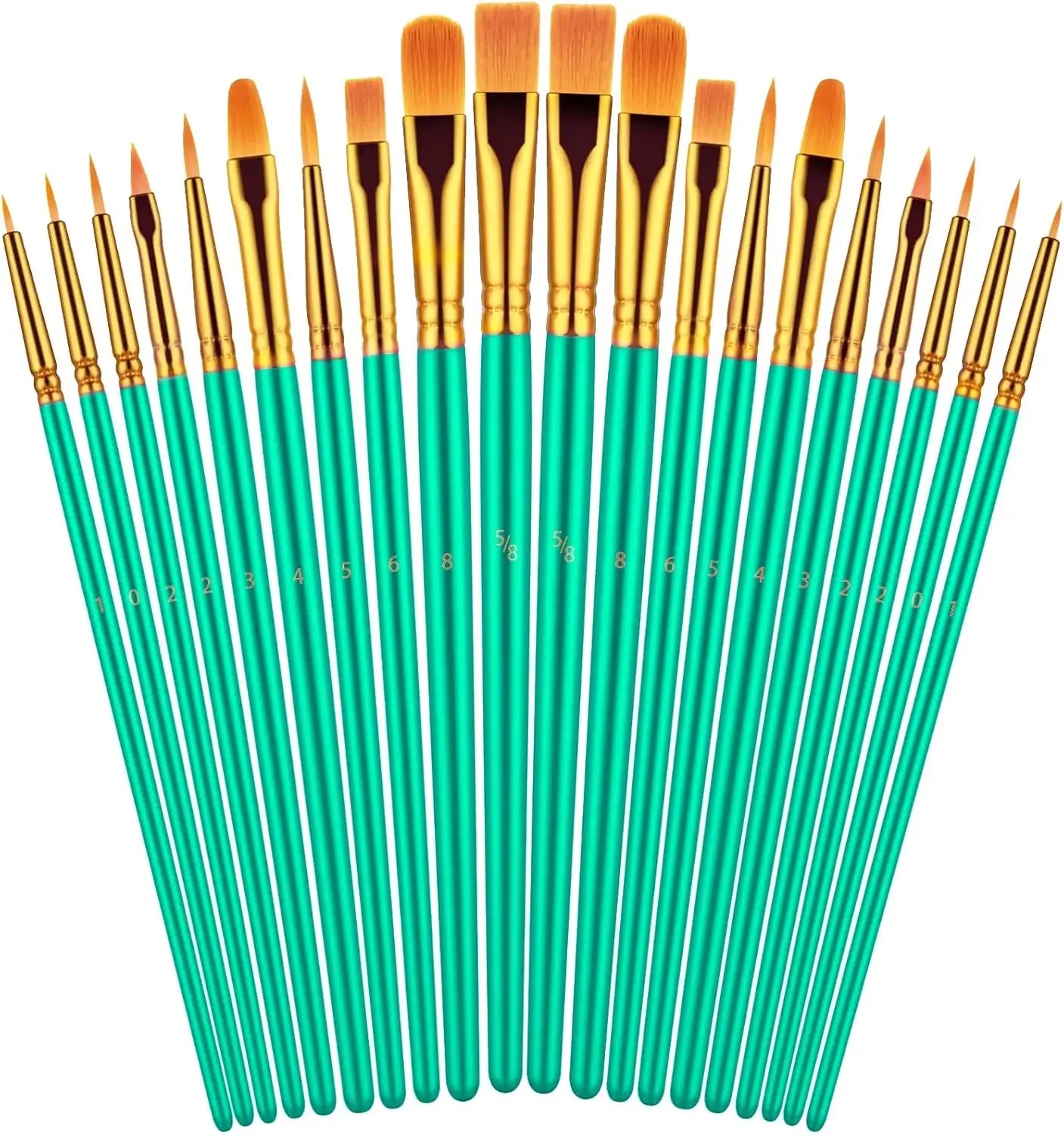 20 oil watercolor acrylic paint brushes blue Different Sizes