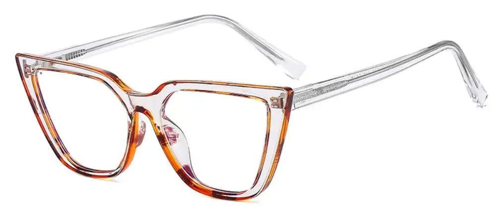 Eyeglasses Anti Blue Light Computer Myopia Transparent Neon Green Cat Eye Nearsighted Vision Points Minus 0~-6.0