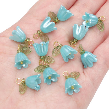 11x14mm 2-10Pcs acrylic lily of the valley flower bud beads plated with colored loose beads, handcrafted DIY making jewelry 2029