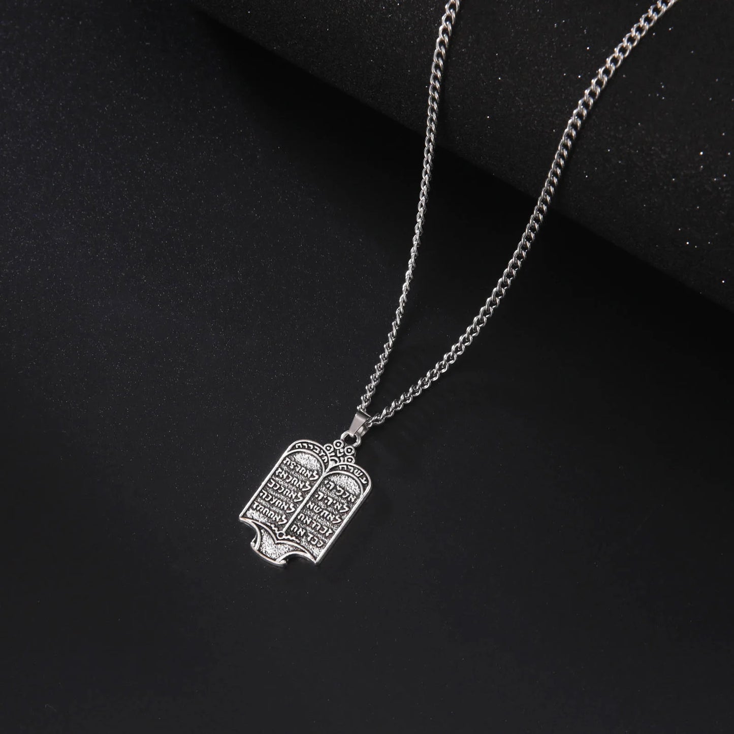 Judaica  Moses 10 Commandments Tablets Pendant Necklace