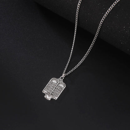 Judaica  Moses 10 Commandments Tablets Pendant Necklace