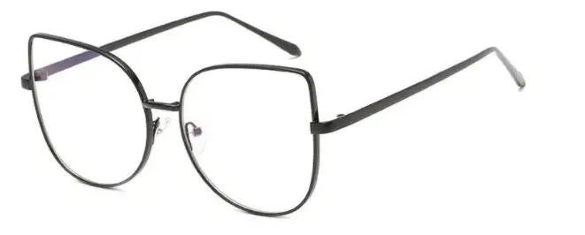 Retro Anti-Blue Radiation Myopia Glass Metal Oversized Cat Eye Frame Glasses Diopter 0 to -6.0
