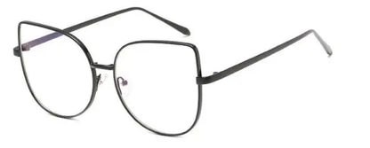 Retro Anti-Blue Radiation Myopia Glass Metal Oversized Cat Eye Frame Glasses Diopter 0 to -6.0