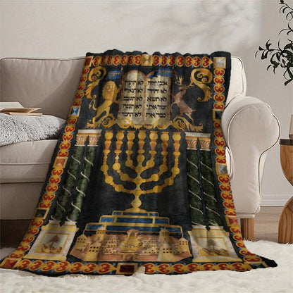 Branch Candleholder Torah Blanket - Soft Warm Flannel