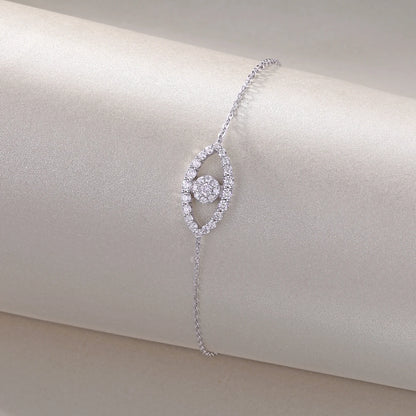 Moissanite Bracelet 925 Silver 18K Gold Plated Evil Eye with GRA Certificate