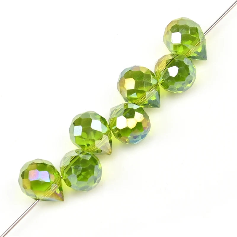 10*8mm Czech Crystal Waterdrop Beads Shiny Faceted Glass Strawberry Beads