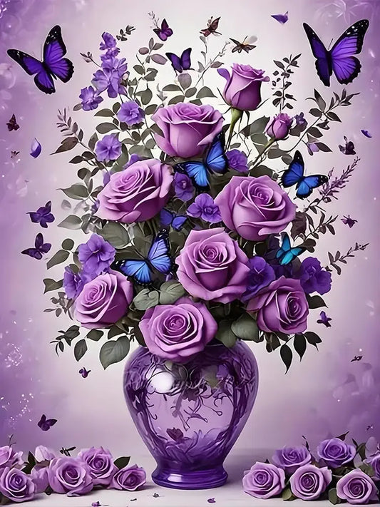 12x16 Inch 5D  Art Floral Butterfly Diamond Painting Kit