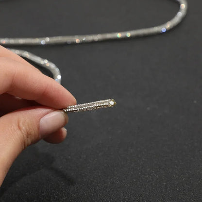 2 Yards Rhinestone Rope Glitter 4mm Crystal Tube Cord Trimming