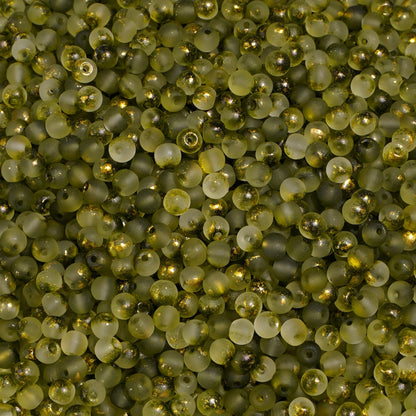 100Pcs 4mm High Quality Frosted Gold Splattered Glass Rice Beads Loose Beads