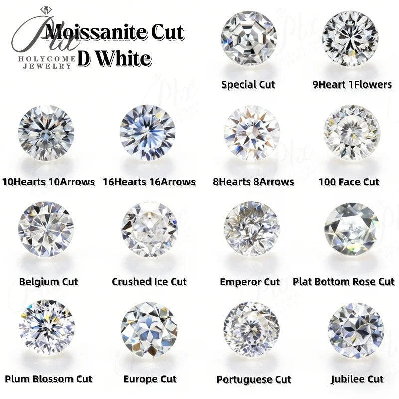 0.1-10ct D White Round Cut Moissanite Beads Brilliant Cut Loose Stones