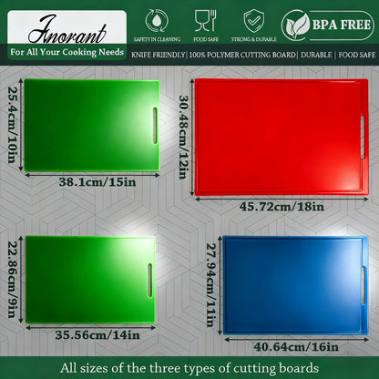 COOK WITH COLOR with Easy Grip Handle Non-Slip Cutting Board Set
