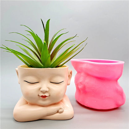 Silicone Mold New Baby Flower Pot  Resin  Candle Concrete Crystal Dropper Mold DIY Handmade Crafts
