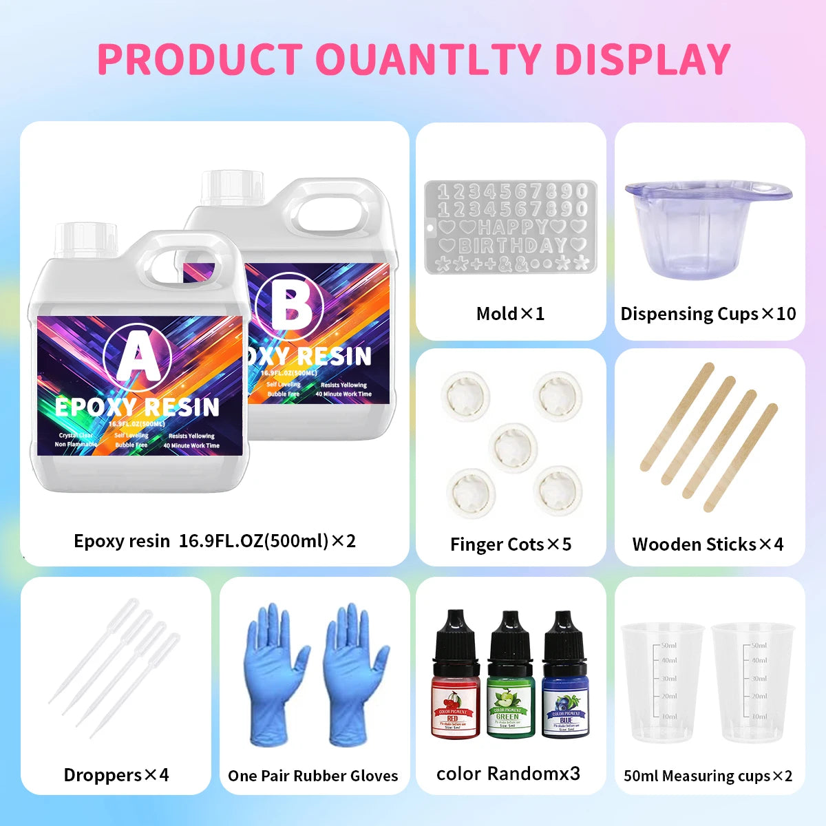 500ml Fast Drying Epoxy Resin w/ Supplies