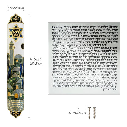 Judaica Hand Painted  Door Mezuzah with Zinc Alloy  Screw