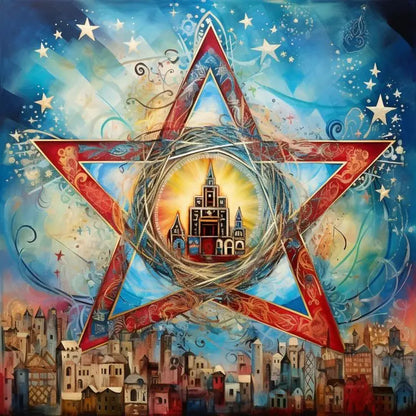 DIY Diamond Painting Star of David Cross Stitch Judaism Wall Art