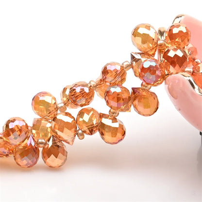 10*8mm Czech Crystal Waterdrop Beads Shiny Faceted Glass Strawberry Beads