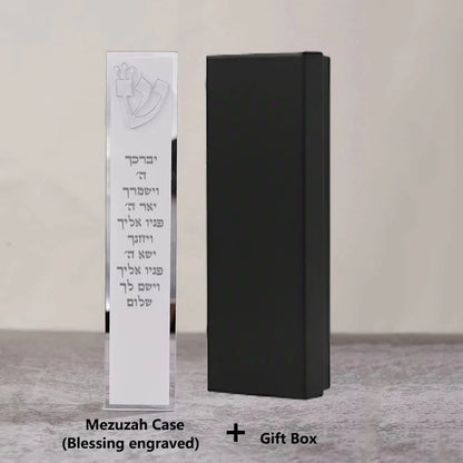 Acrylic 3D Cut Jewish Mezuzah with Home Blessing