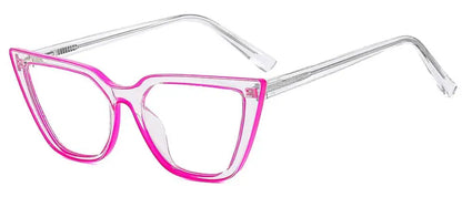 Eyeglasses Anti Blue Light Computer Myopia Transparent Neon Green Cat Eye Nearsighted Vision Points Minus 0~-6.0