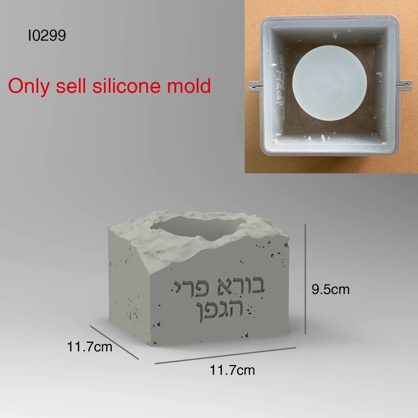 Silicone Mold Wine Bottle Base  With  Hebrew Blessing