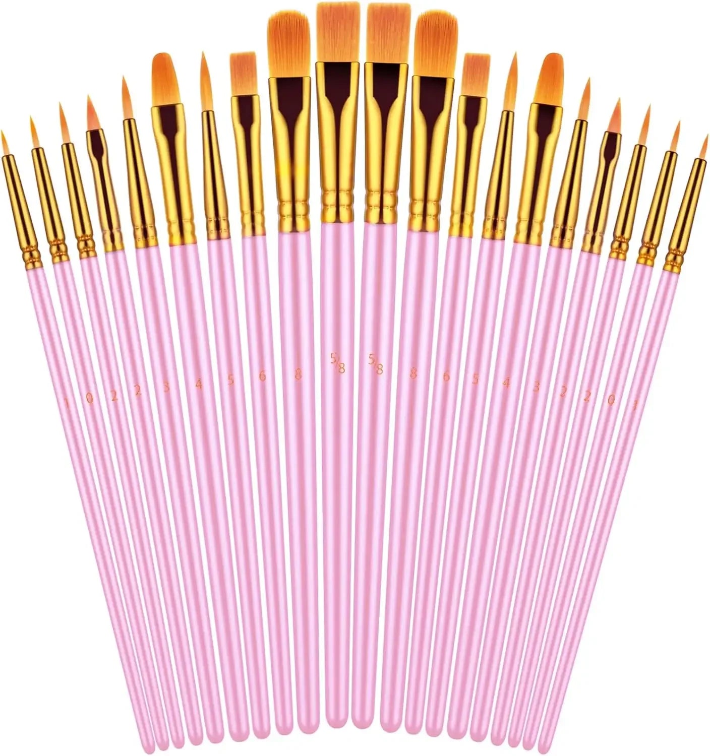 20 oil watercolor acrylic paint brushes blue Different Sizes