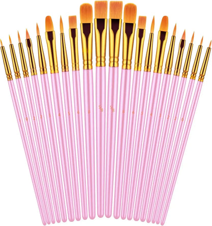 20 oil watercolor acrylic paint brushes blue Different Sizes