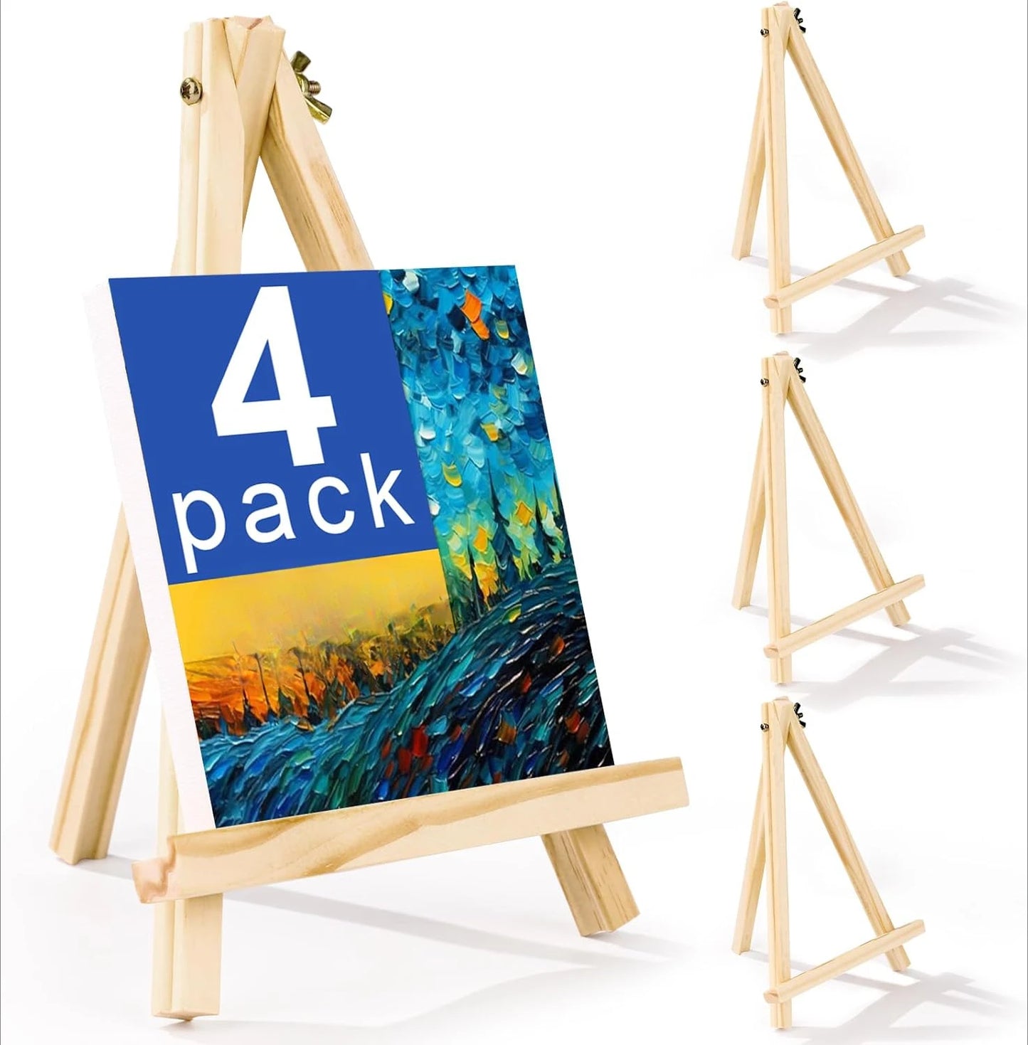 4 packs of 9-inch wooden easels