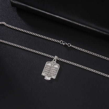 Judaica  Moses 10 Commandments Tablets Pendant Necklace