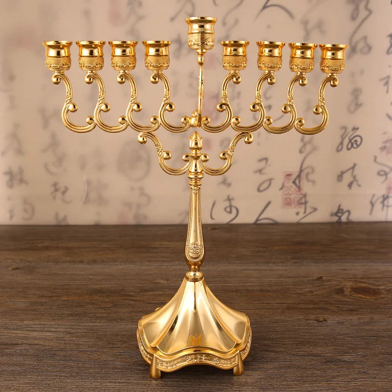Jewish Gold  Hanukkah Menorah