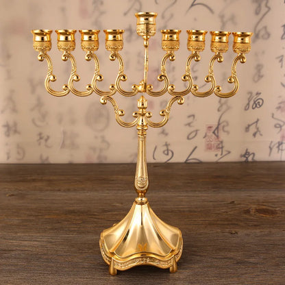 Jewish Gold  Hanukkah Menorah