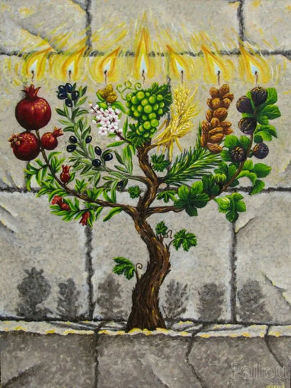 5D DIY Judaism Shofar Menorah Sparks Mosaic Embroidery Diamond Painting Art