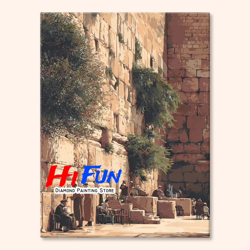 Old City Israel Diamond Art Painting DIY Full Cross Mosaic Embroidery Stitch Kit