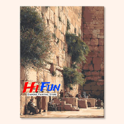 Old City Israel Diamond Art Painting DIY Full Cross Mosaic Embroidery Stitch Kit