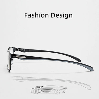 Anti Blue Light Men Reading Glasses Titanium Alloy Metal Frame  +1.50 1.75 2.0 2.25 2.50 2.75