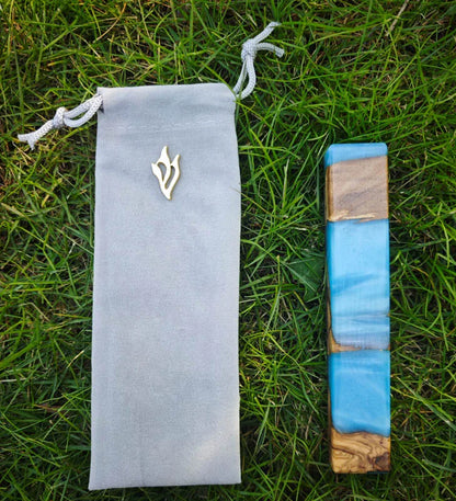 4inch Scroll Handcrafted Resin Olive Wood Mezuzah