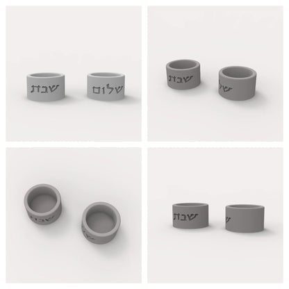 Judaica Silicone Mold For Shabbat Candle Holders Set