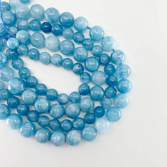1 strand/lot 4/6/8/10/12mm Natural Aquamarin Agat Stone Bead Round