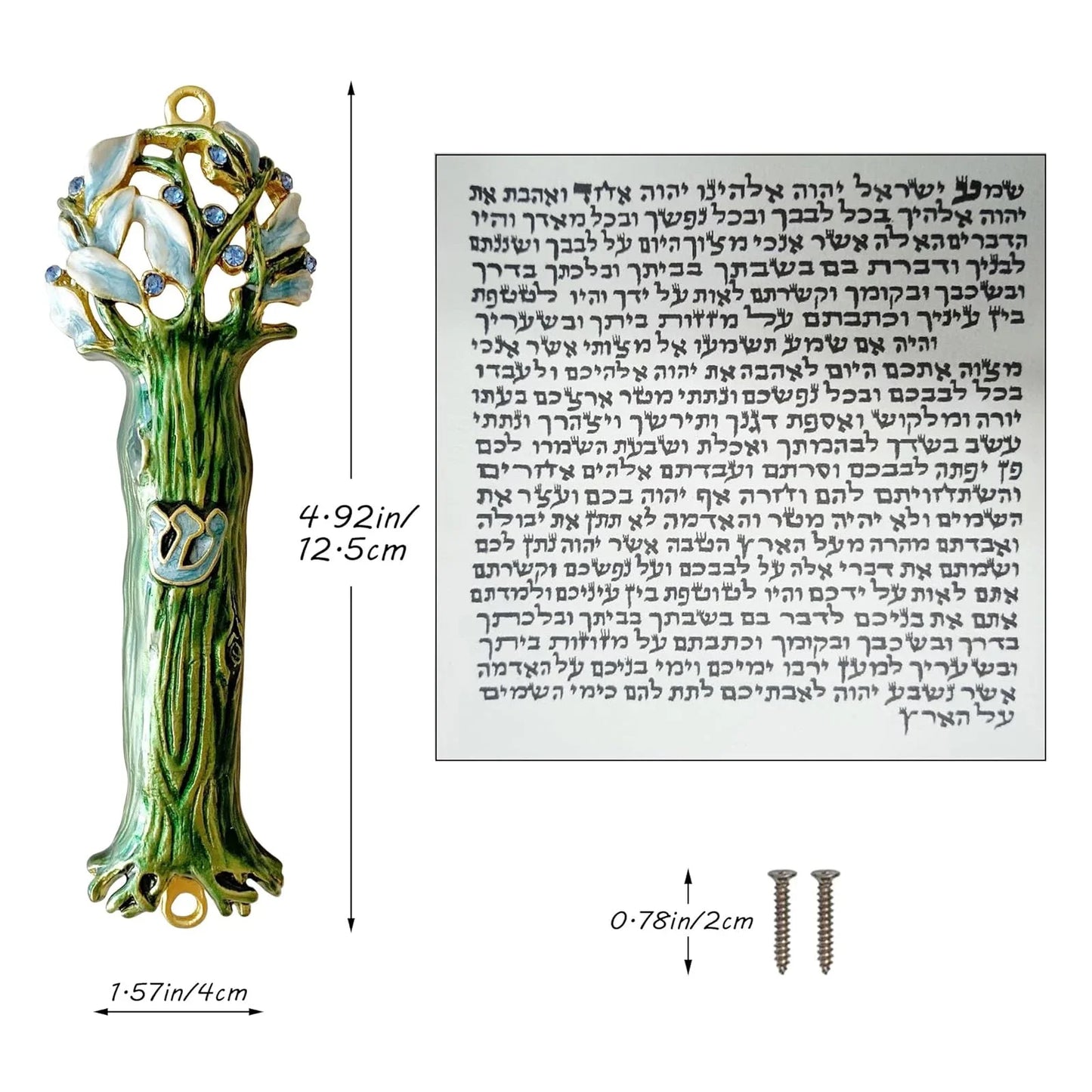 Judaica Hand Painted  Door Mezuzah with Zinc Alloy  Screw