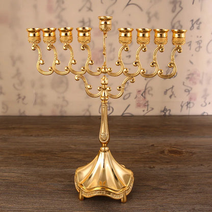 Jewish Gold  Hanukkah Menorah