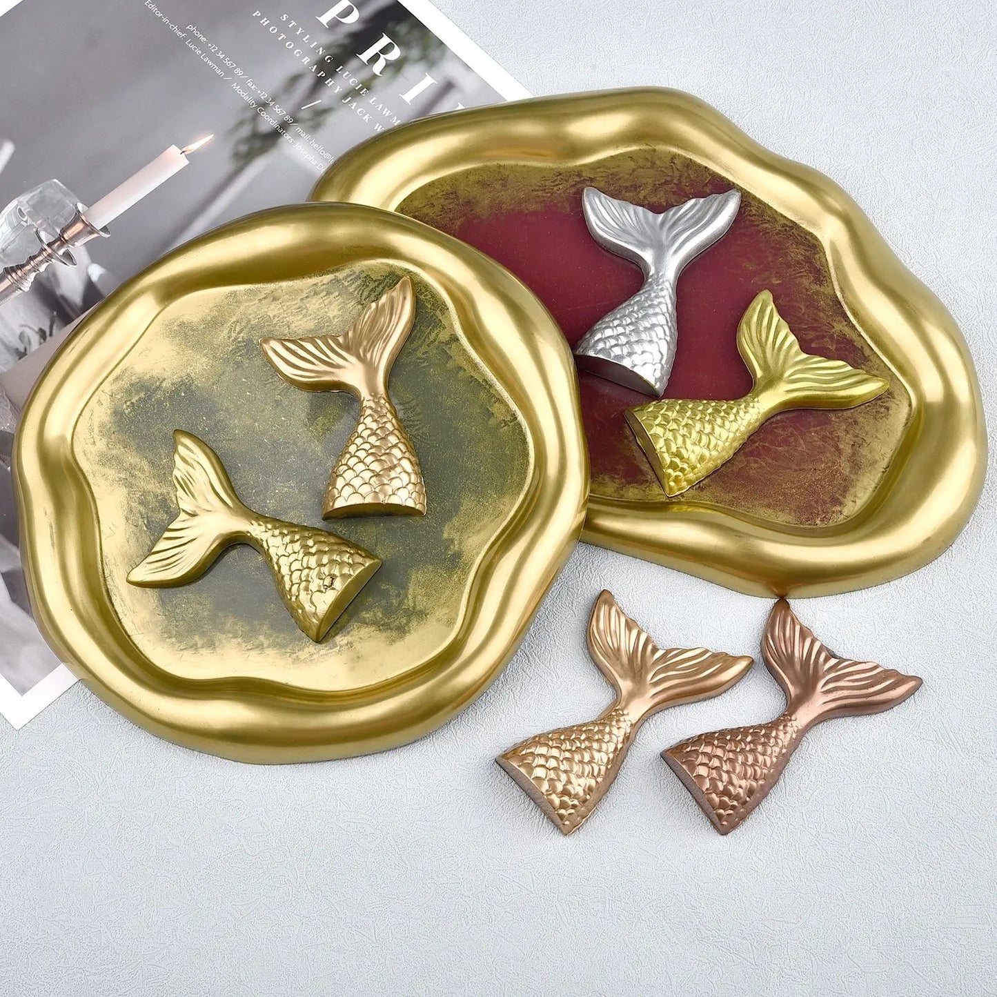 6 Color Metallic Gold Silver  Pigment Pearlescent Colorant Pearl Pigment Dye UV Resin Epoxy Color