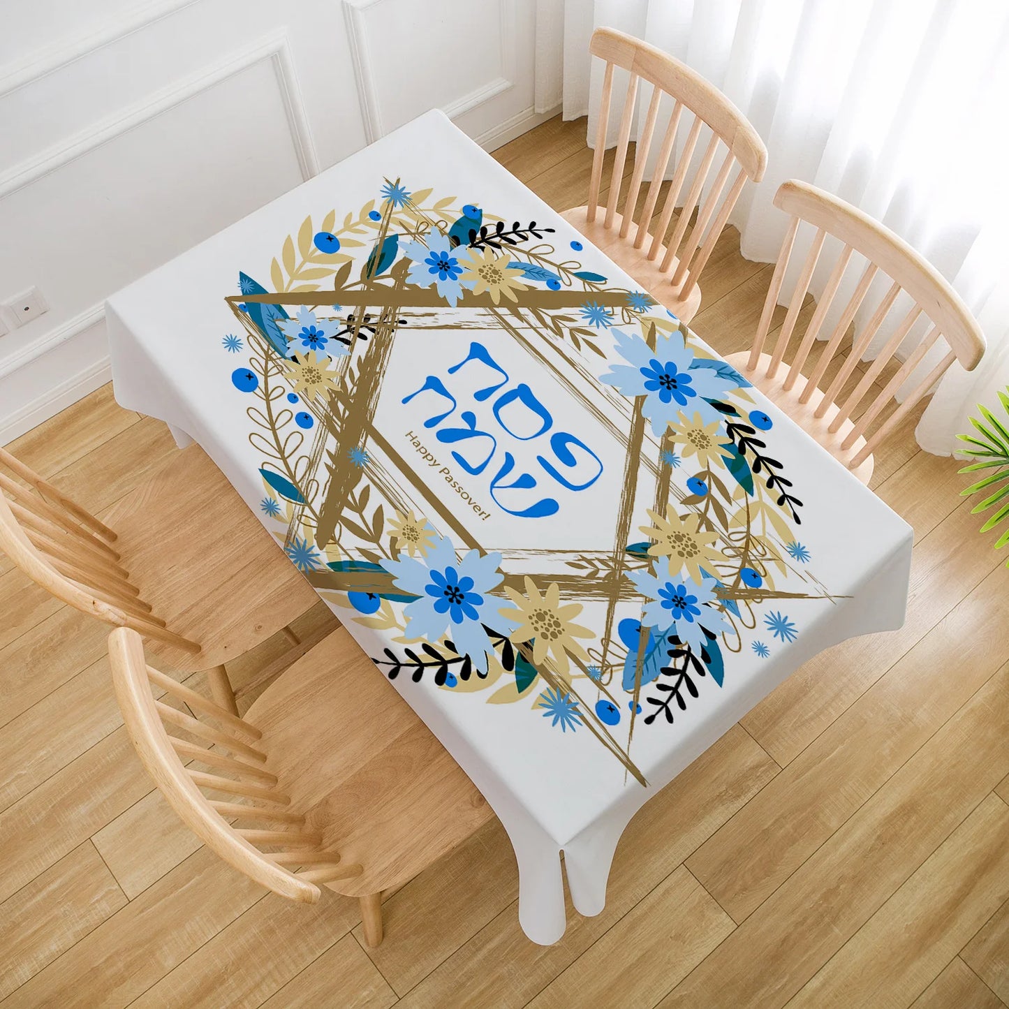 Jewish Decor Star of David Pesach/Passover Rectangle Tablecloth